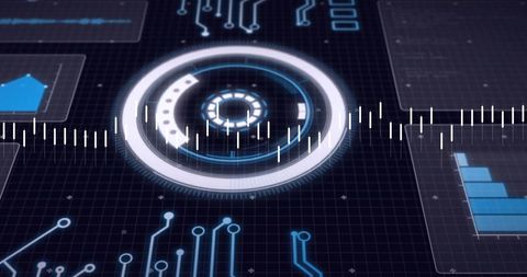 Futuristic Digital Data Processing Interface with Circuit Board Elements - Download Free Stock Images Pikwizard.com