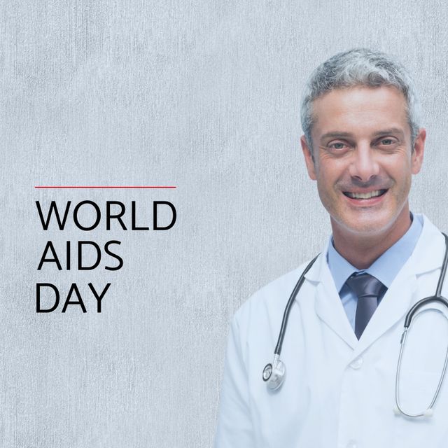 Caucasian Doctor Supporting World AIDS Day Advocacy - Download Free Stock Templates Pikwizard.com