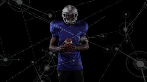 Football Player with Digital Network Connections