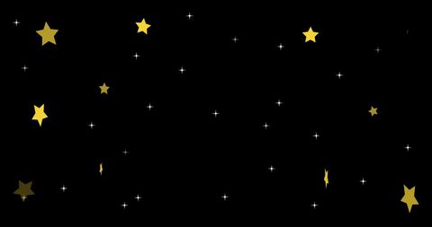 Gold Stars Sparkling on Black Background for Festive Celebrations