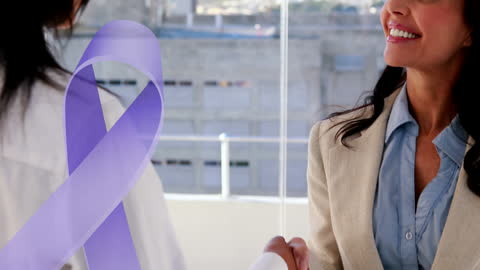 Purple Ribbon Community Spirit in Professional Setting