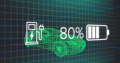 Digital Interface Displaying Electric Car Charge Status - Download Free Stock Images Pikwizard.com