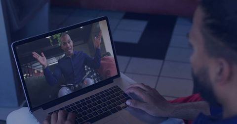 Friends engaging in online video call