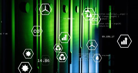 eco-friendly digital data processing illustrations on servers - Download Free Stock Images Pikwizard.com
