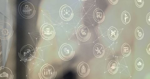 Technology network interface with digital icon connections