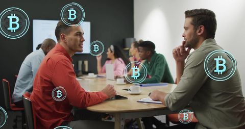 Business Team Meeting Discussing Cryptocurrency Strategies - Download Free Stock Images Pikwizard.com