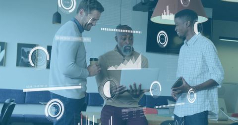 Diverse Team Utilizing Technology for Business Progress