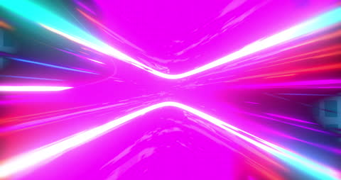Vibrant Neon Abstract with Symmetrical Light Trails