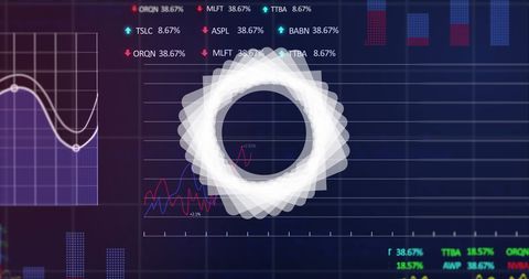 Spinning Geometric Shape Over Financial Data Visualization - Download Free Stock Images Pikwizard.com