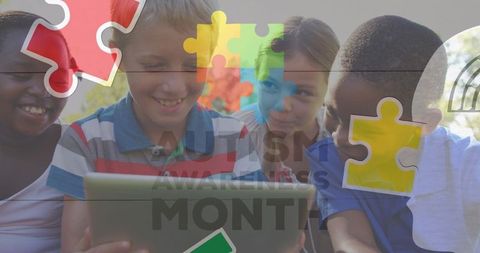 Children Learning with Tablet for Autism Awareness - Download Free Stock Images Pikwizard.com