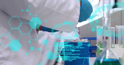 Laboratory Technician with Digital Interface Conducting Research