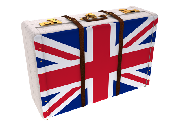 Transparent Suitcase with Great Britain Flag for Travel and Tourism - Download Free Stock Videos Pikwizard.com