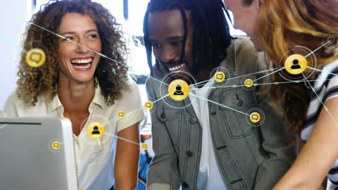 Diverse Team Networking in Modern Office Environment