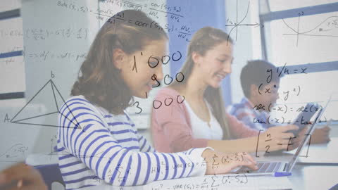 Students Engaging in Learning with Mathematics Overlay