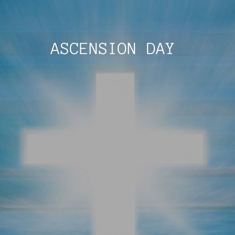 ascension day cross with radiant blue sky background - Download Free Stock Templates Pikwizard.com