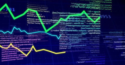 Digital Financial Data Processing with Trend Lines - Download Free Stock Images Pikwizard.com