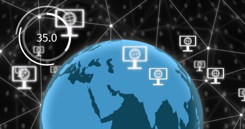 global network connections with digital interfaces and data - Download Free Stock Images Pikwizard.com
