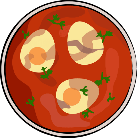 Delicious Egg Shakshuka in Tomato Sauce with Transparent Background