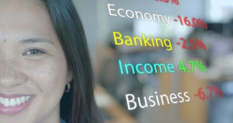 Financial Trends Analysis with Focused Businesswoman in Modern Office