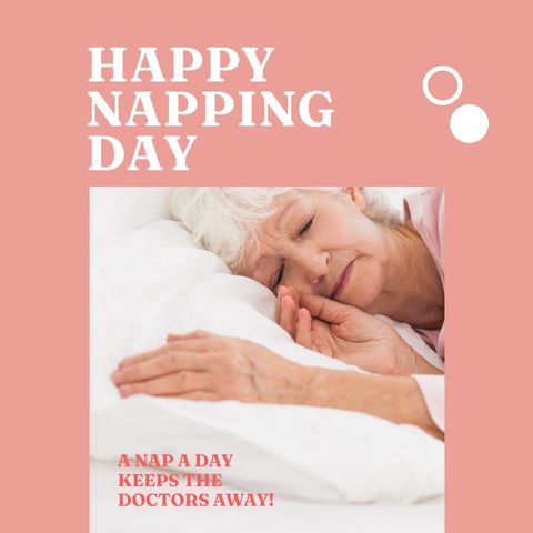 Happy Napping Day Celebration with Senior Woman Resting - Download Free Stock Templates Pikwizard.com
