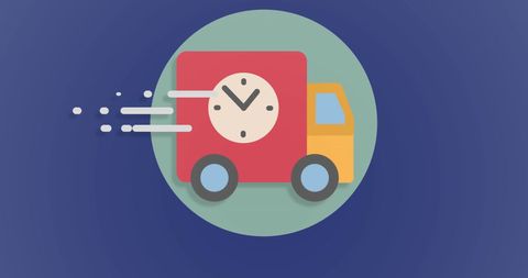 Clock Icon on Van Illustrating Fast Delivery Concept - Download Free Stock Images Pikwizard.com