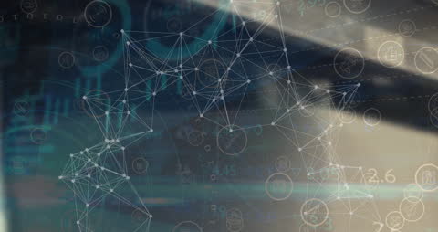 Abstract Digital Network and Technology Icons Concept