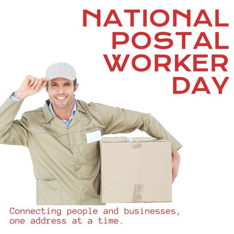 national postal worker day celebration with courier - Download Free Stock Templates Pikwizard.com