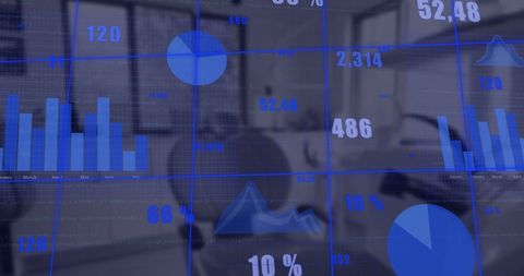 Digital Finance Charts Over Modern Office Environment - Download Free Stock Images Pikwizard.com
