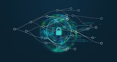 Global Digital Network Connections with Secure Encryption - Download Free Stock Images Pikwizard.com