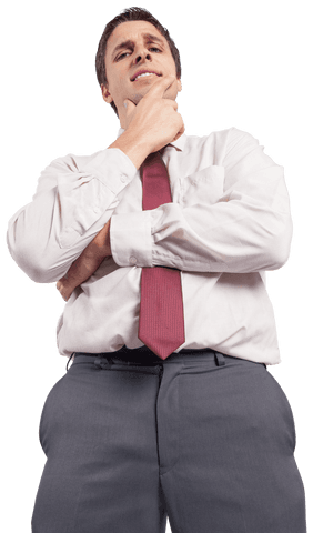 confident businessman striking thoughtful pose, transparent background - Download Free Stock Videos Pikwizard.com