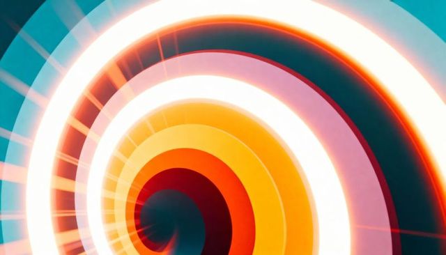 Spinning Concentric Vortex Tunnel with Radiant Lens Glow and Color Gradient Motion