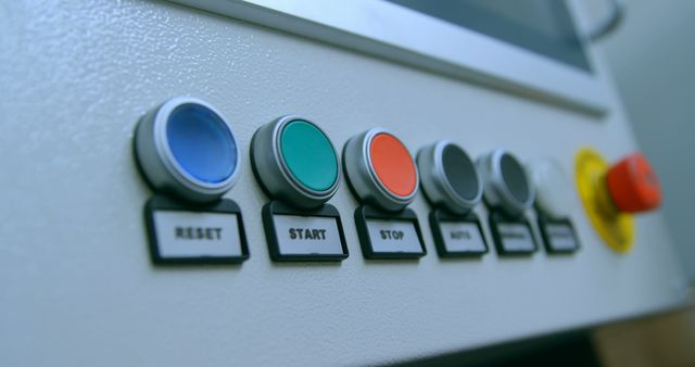 Close-up of Control Panel with Colorful Buttons - Download Free Stock Images Pikwizard.com