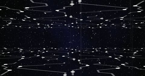 Abstract Digital Sky with Glowing Points and Trails