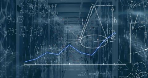 Mathematical Formulas and Data Analysis Concept in Server Room - Download Free Stock Images Pikwizard.com