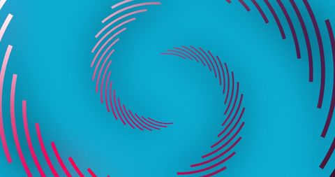 Dynamic pink circles on vibrant blue background