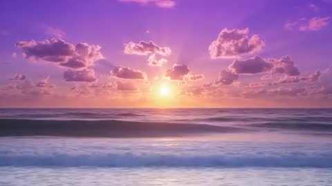 Serene Sunrise Over Tranquil Ocean Waves Creating Reflection