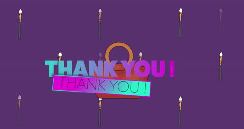 Vibrant Thank You Animation with Artistic Background
