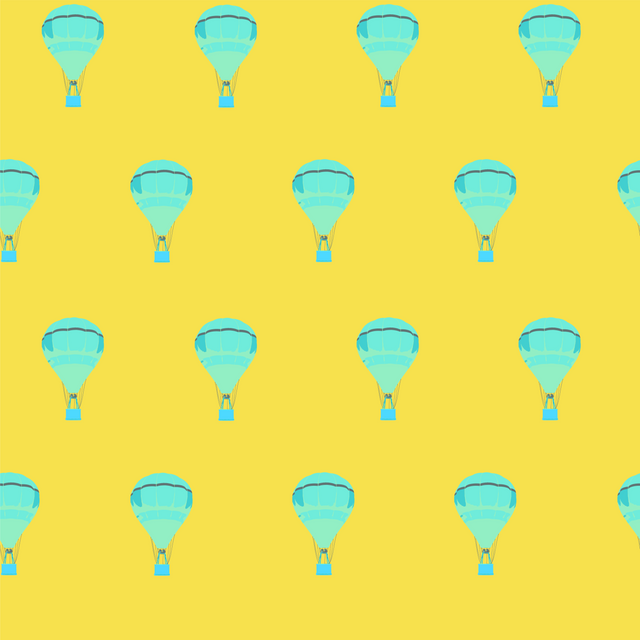 Transparent blue hot air balloons repeated pattern on yellow background - Download Free Stock Videos Pikwizard.com