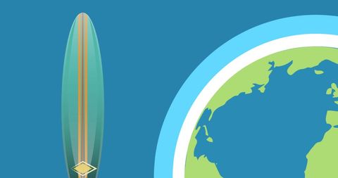 Surfboard and Global Adventure Concept Art - Download Free Stock Images Pikwizard.com