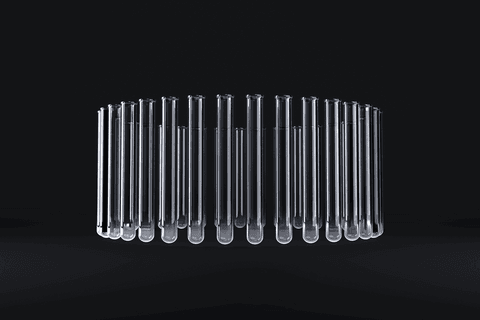 transparent test tubes in formation on dark background - Download Free Stock Videos Pikwizard.com