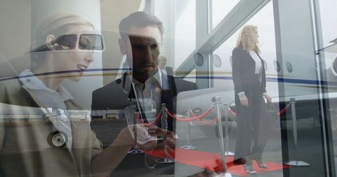 Executive luxury private jet travel with red carpet access