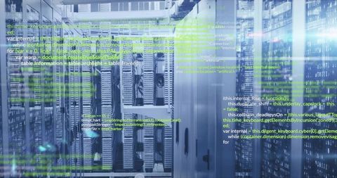 Rack-Mounted Servers with Digital Code Overlay in Data Center