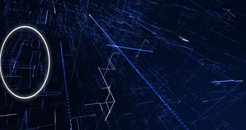 Dynamic Digital Data Network on Dark Background