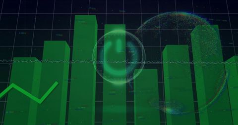Futuristic Financial Data Visualization on Virtual Globe - Download Free Stock Images Pikwizard.com