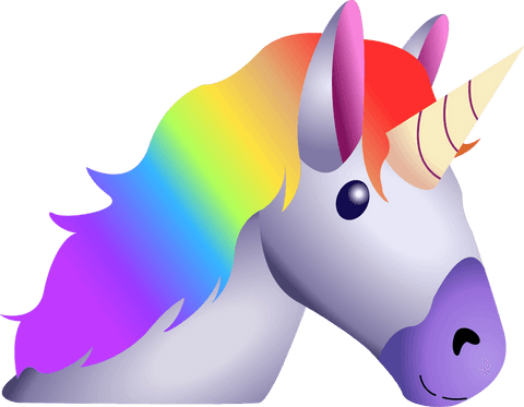 Transparent Unicorn Vector Illustration with Rainbow Mane