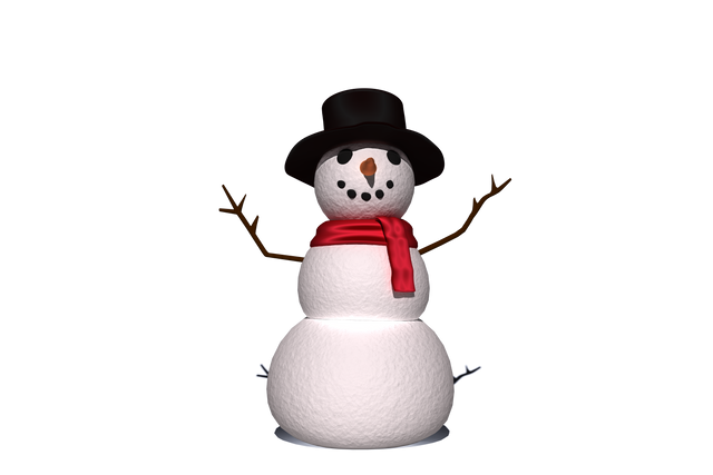 happy snowman with black hat and red scarf on transparent background - Download Free Stock Videos Pikwizard.com