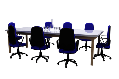 Transparent Office Chairs Around Conference Table on White - Download Free Stock Videos Pikwizard.com