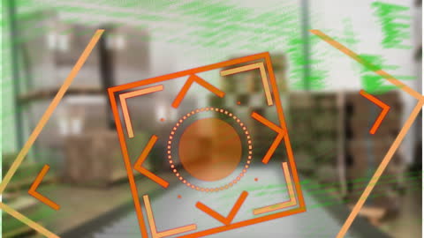 Futuristic Warehouse Technology Interface Animation