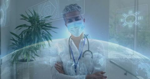 High-Tech Healthcare Professional Embracing Innovation