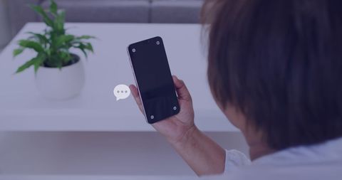 Man Interacting with Social Media on Smartphone